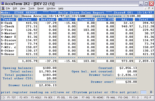 Register Closing and Balancing System